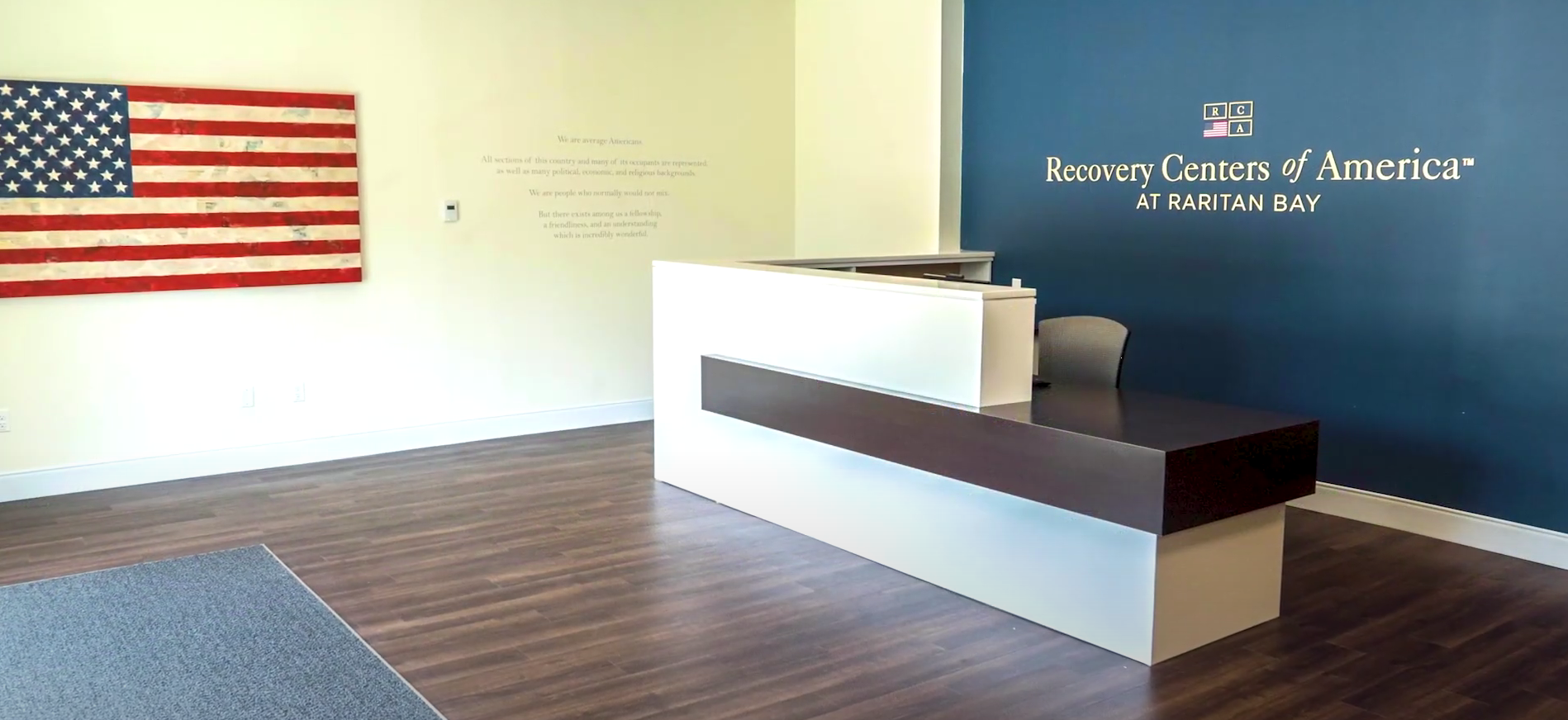 Reception desk at the entrance of the treatment facility